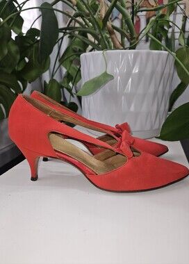 Vintage 50s Red Kitten Heels